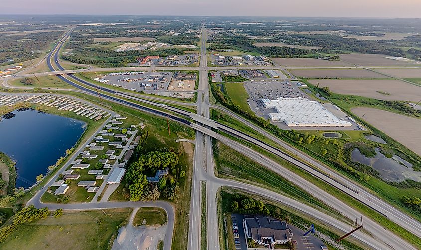 Aerial view of Tomah, Wisconsin.