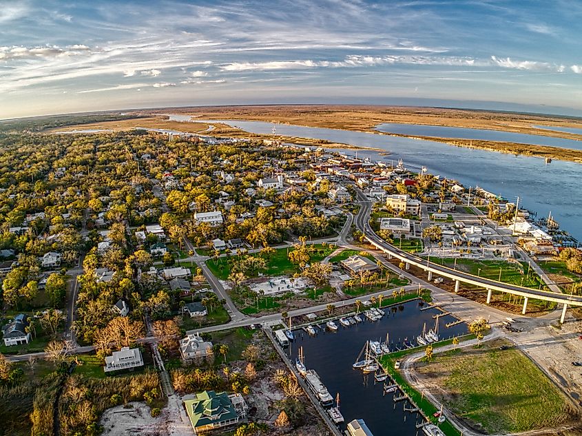 Aerial view of Apalachicola, Florida