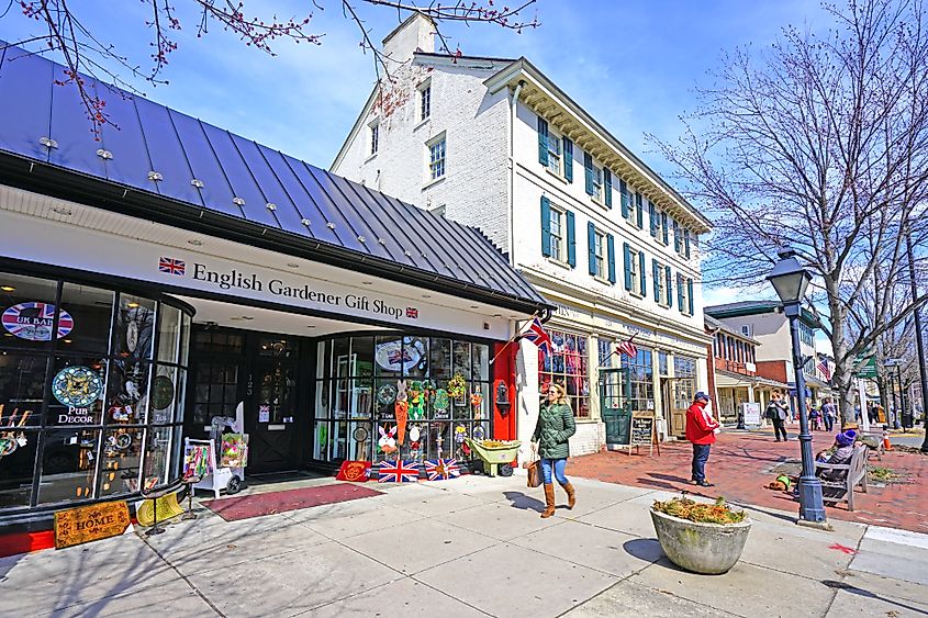 Sidewalk view in Haddonfield, New Jersey