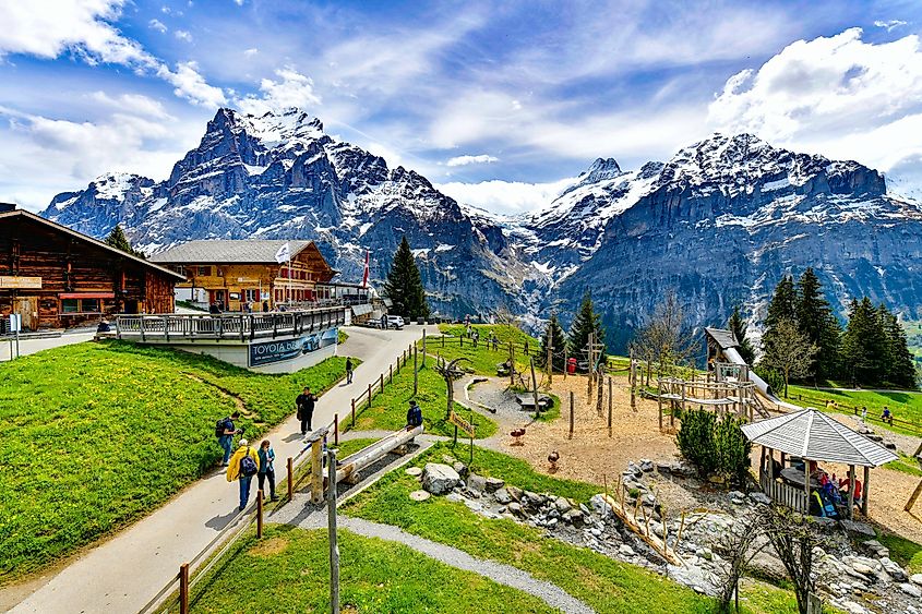 The serene settings of Grindelwald, Switzerland.