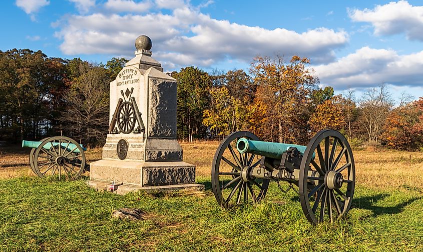 Gettysburg National Military Park on a sunny fall day