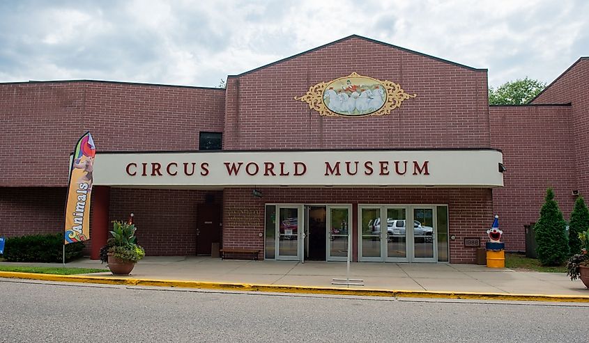 Exterior of Circus world museum located in Baraboo, Wisconsin