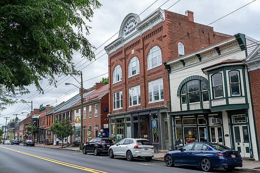 Businesses Along Downtown Main Street in Shepherdstown, West Virginia. Editorial credit: Kyle J Little / Shutterstock.com