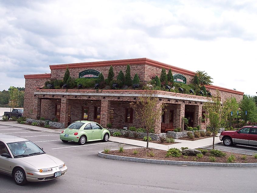 Carrabba's Italian Grill in Bedford, NH, featuring its restaurant exterior with welcoming signage.