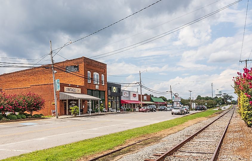 The Main Street in Hudson, North Carolina.