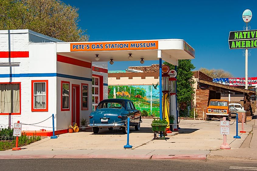 The famous Pete's Route 66 Gas Station Museum in Williams, Arizona