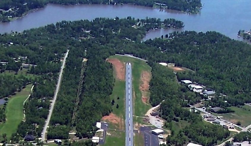 Aerial view of Horseshoe Bend Airport in Horseshoe Bend, Arkansas