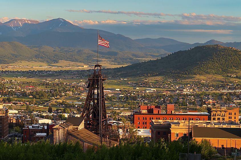 The cityscape of Butte, Montana