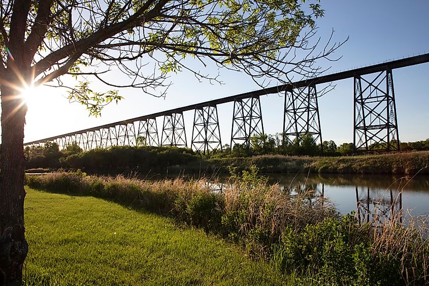 Bridge over the Sheyenne River in North Dakota.