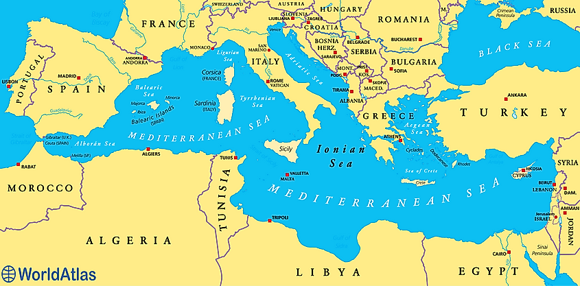 Adriatic Sea On A Map Of Europe