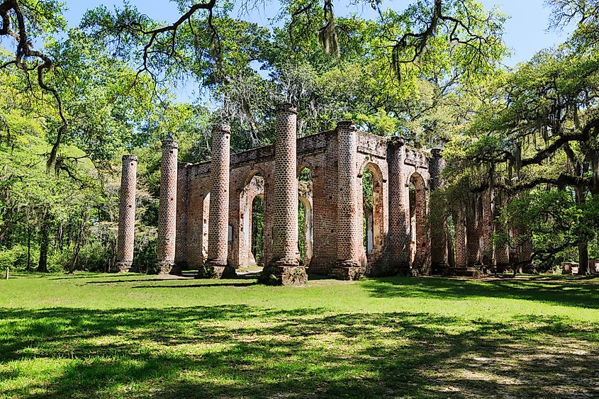 Ruins of the old Sheldon Church near Yemassee, South Carolina.