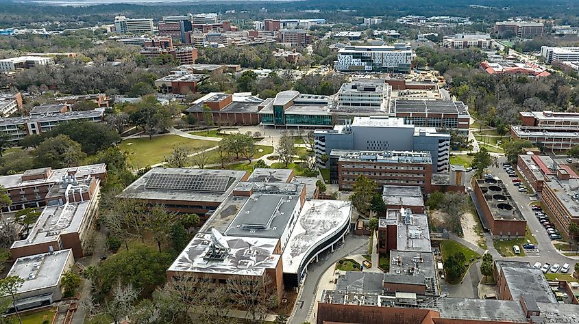 Aerial view of Gainesville, Florida