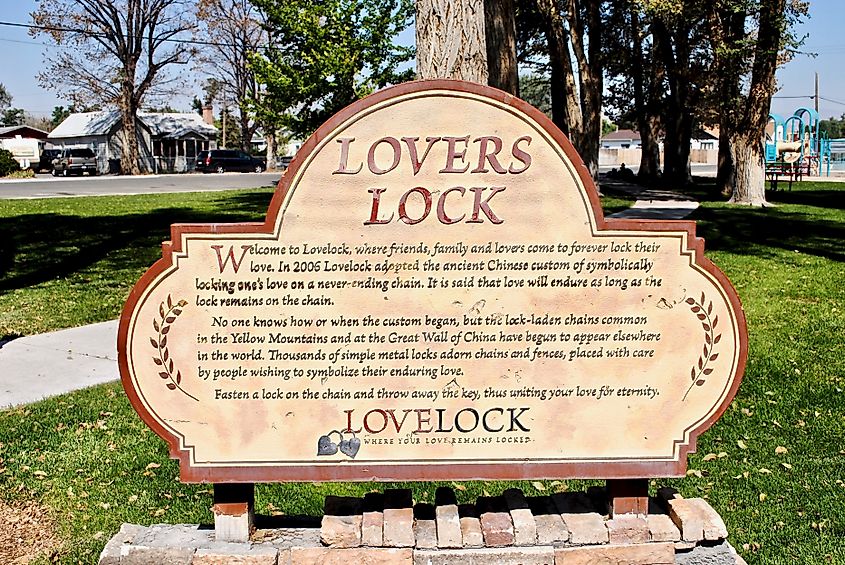 Lovers Lock Plaza in Lovelock, Nevada.