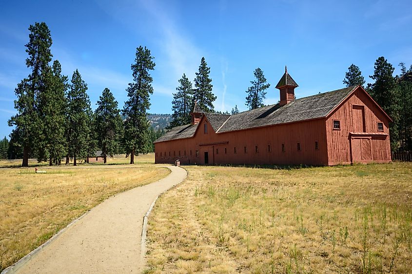Pathway to Red Barn at Fort Spokane in Lake Roosevelt National Recreation Area