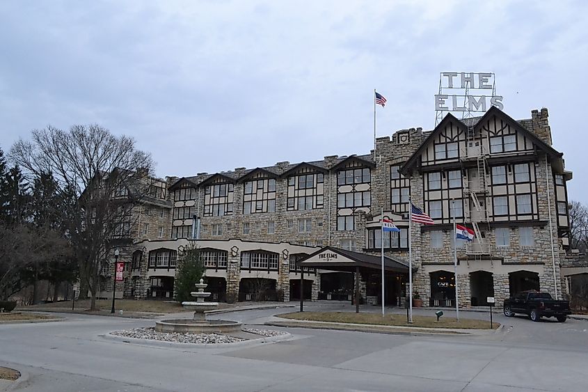 The historic Elms Hotel in Excelsior Springs, Missouri.