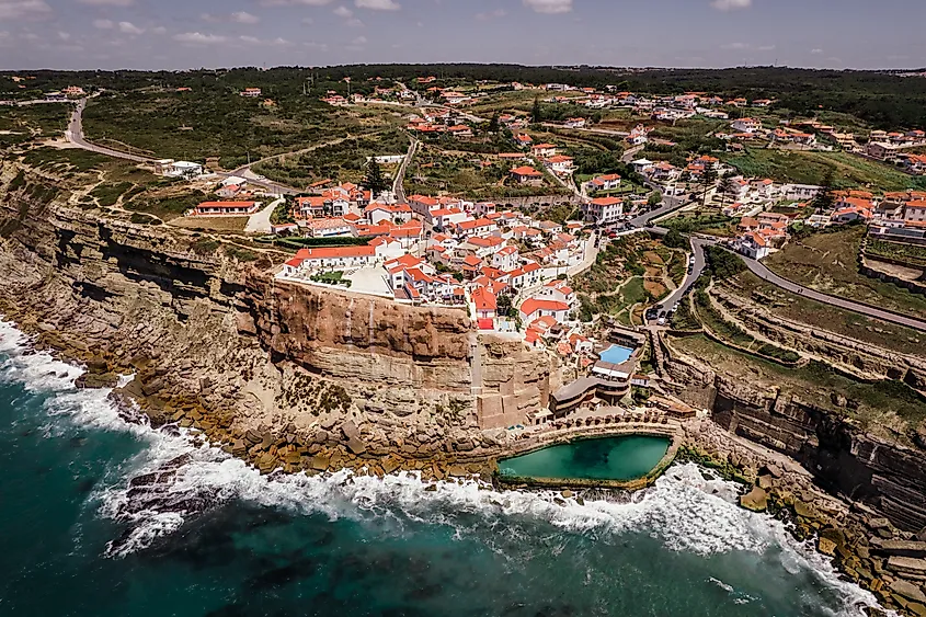 Aerial view ofAzenhas do Mar, Portugal.
