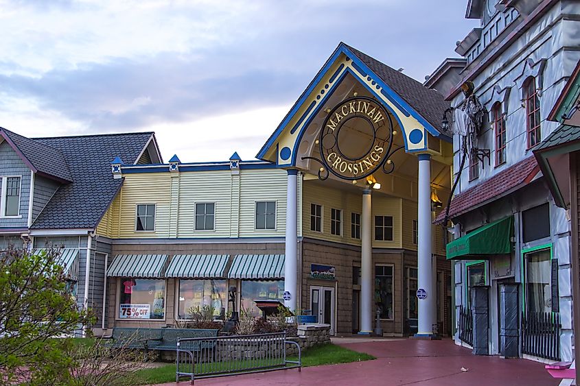 A shopping mall in Mackinaw City, Michigan.