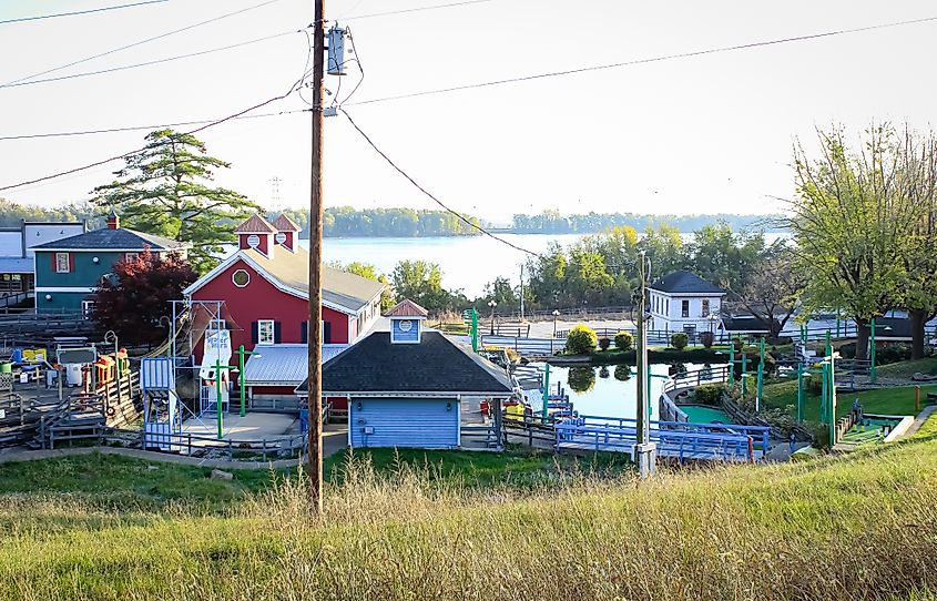 An adventure park on the Mississippi River in Hannibal, Missouri.