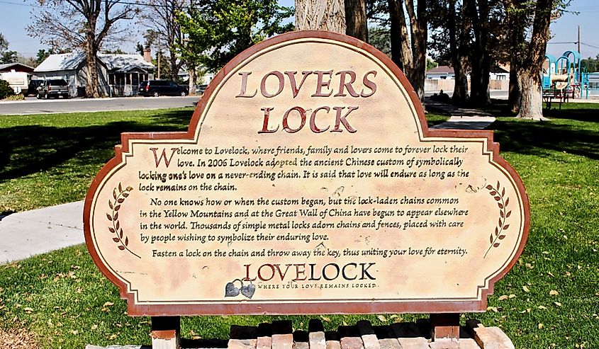 Lovers Lock Plaza in Lovelock, Nevada