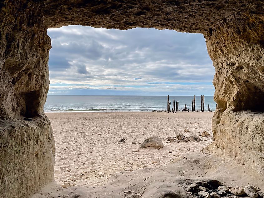 Port Willunga Beach in South Australia.