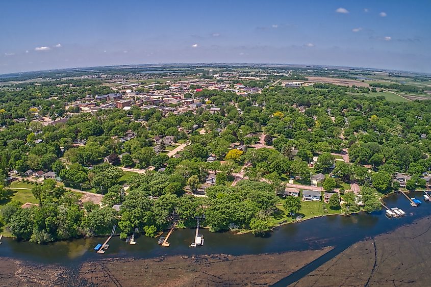 Aerial view of Spirit Lake, Iowa