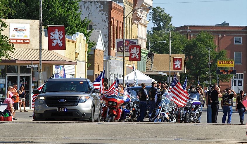 Czech Fest Parade, main street in Wilson, Kansas.