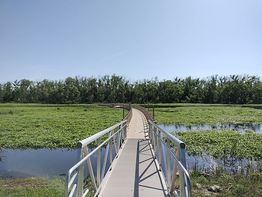 The Lake Weatherford Boardwalk, the longest floating boardwalk in the world, at 4,313 feet.