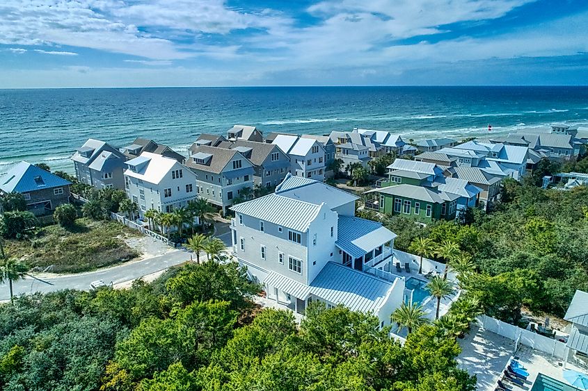 Aerial view of Inlet Beach, Florida.