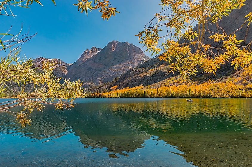 View of the Sierra Nevada mountains near June Lake, California.