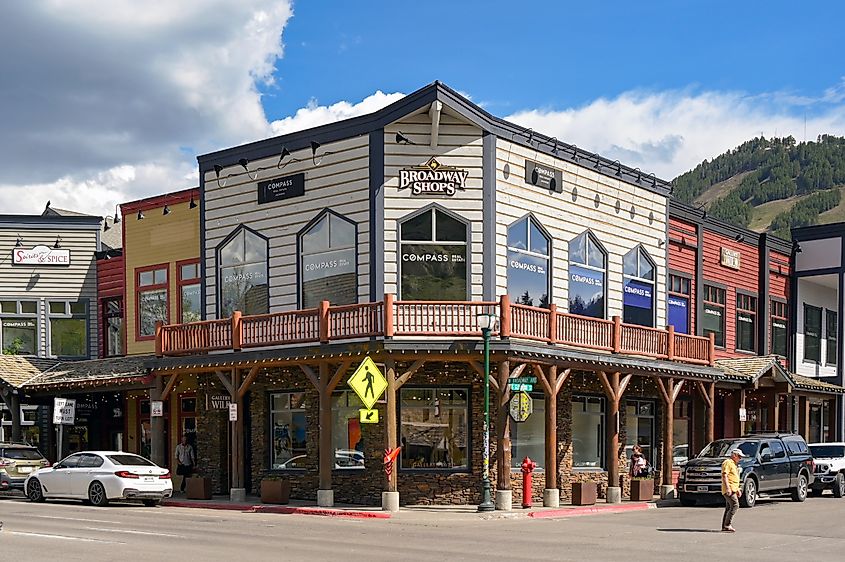 Front exterior view of the Broadway Shops in downtown Jackson.