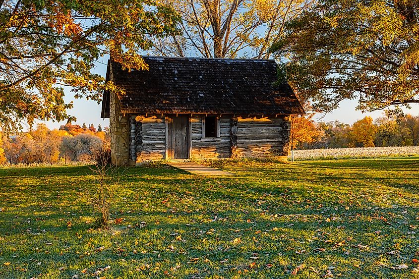 A historic cabin in Stockholm, Wisconsin.