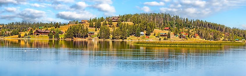 Georgetown Lake along the coast of Anaconda in Montana.