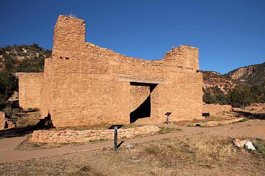 Remnants of a Spanish Colonial Church at the Jemez Historic Site in Jemez Springs, New Mexico.