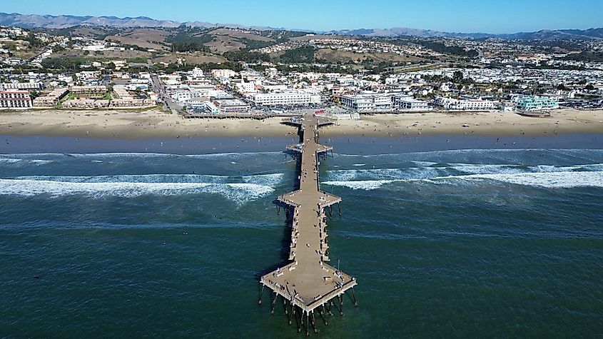 Aerial view of Pismo Beach pier California