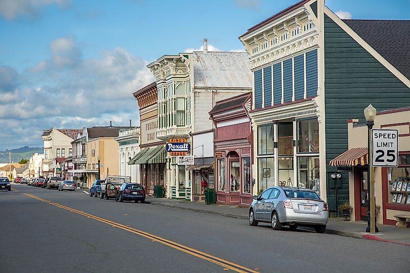 The Main Street in Ferndale, California