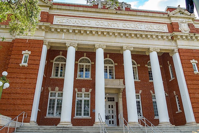 Hernando County Courthouse historic building in Brooksville, Florida. Editorial credit: Sunshower Shots / Shutterstock.com