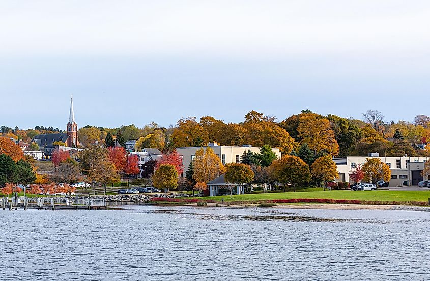 Petoskey bay during autumn, resort city in the state of Michigan, United States of America