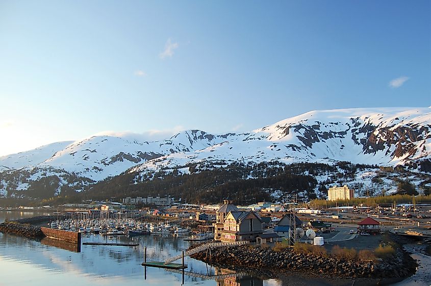 Sunrise in Whittier, Alaska.