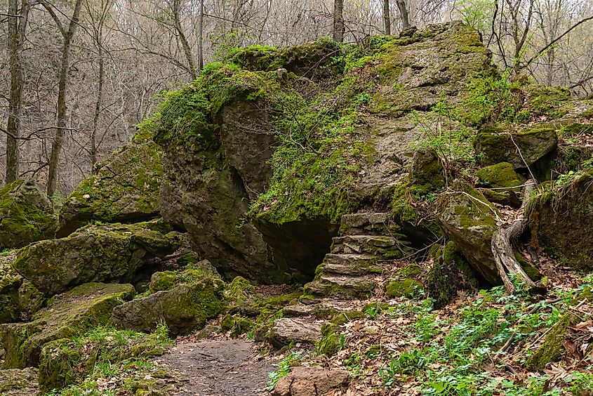 Maquoketa Caves State Park in Iowa.