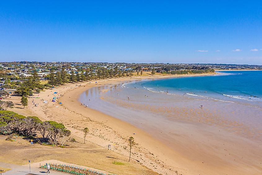 View of a beach at Torquay, Australia
