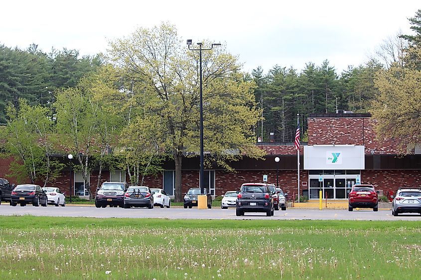 A Young Men's Christian Association (YMCA) branch located in front of Cole's Woods in Glens Falls, New York