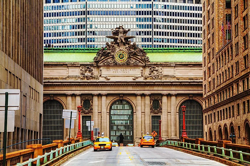 The facade of Grand Central Terminal in Midtown Manhattan, New York City.