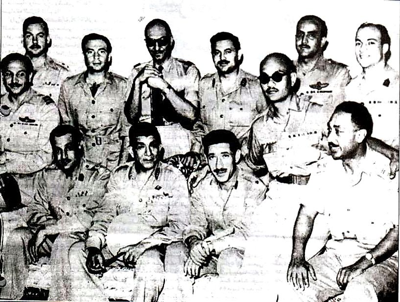 1952: The Free Officers Movement of Egypt. Bottom row from left to right are Gamal Abdel Nasser, Mohammed Naguib, Abdel Hakim Amer and Anwar Sadat. Source: Wikimedia/Public Domain