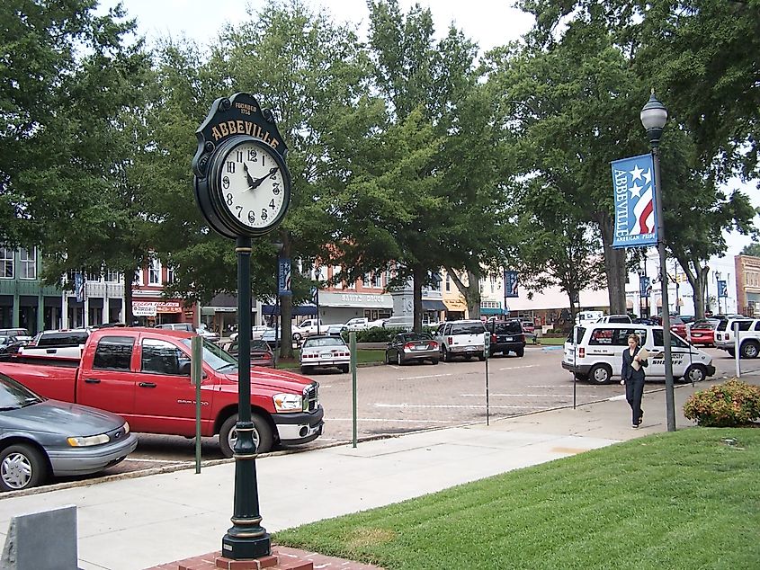 The historic square in Abbeville, South Carolina