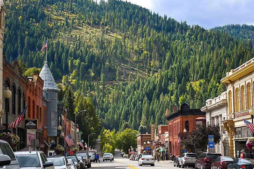 The picturesque Main Street in the historic mining town of Wallace, Idaho. Editorial credit: Kirk Fisher / Shutterstock.com.