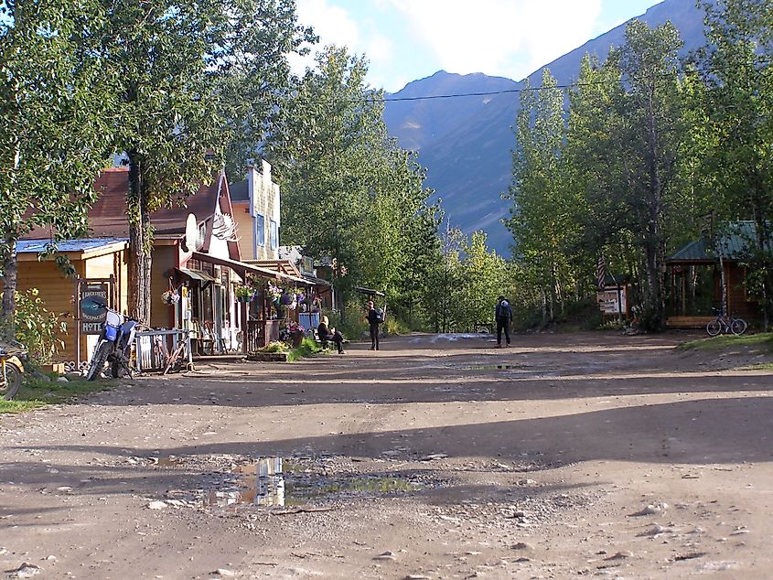 Unpaved roads in McCarthy, Alaska