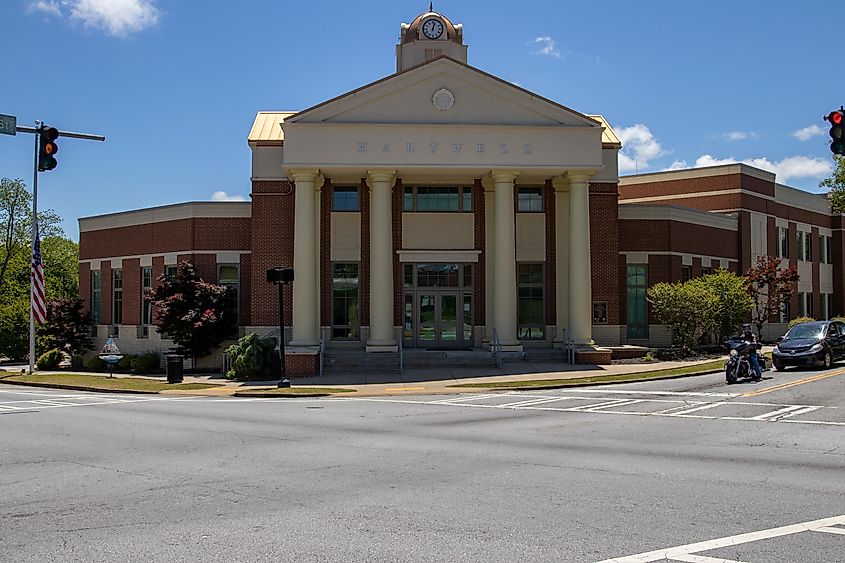 Hartwell Georgia USA 04 25 2021 beautiful city hall on a sunny day, via Williams Photography 365 / Shutterstock.com