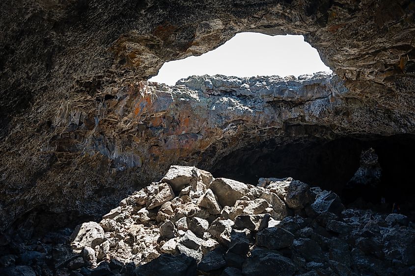 This cave is located in Craters of the Moon National Monument and Preserve, Idaho. 