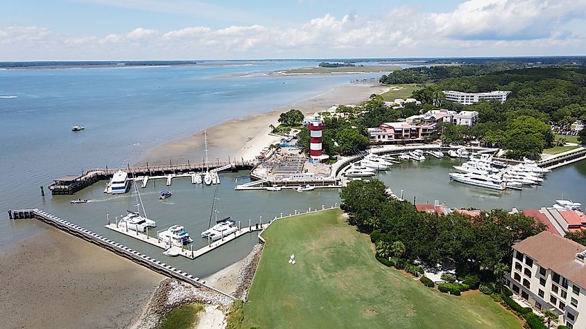 Aerial view of Hilton Head Island.