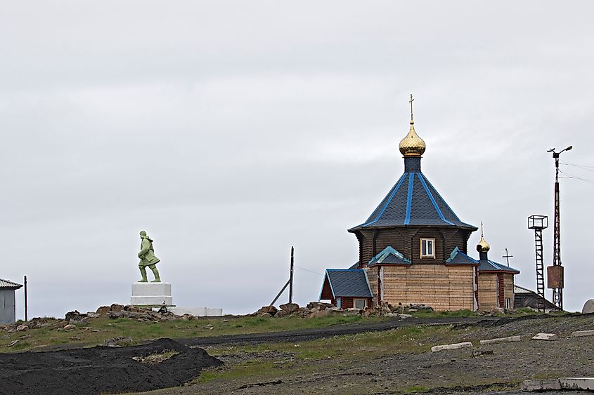Russian Orthodox Church at Dikson, Krasnoyarsk Krai, Russia.
